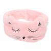 VICASKY Pink Flannel Fabric Embroidered Headband for Face Washing view 1