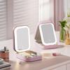 HAQNIWA Makeup Case with Lighted Mirror, 3 Adjustable Lights (Green) view 2