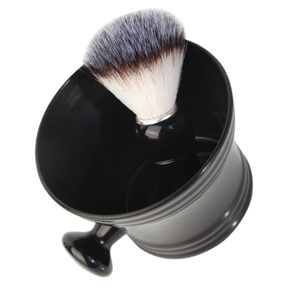 SAFIGLE Nylon Bristle Beard Brush for Men Beard Care Kit Shaving Bowl Brush Multifunctional Shaping Tool