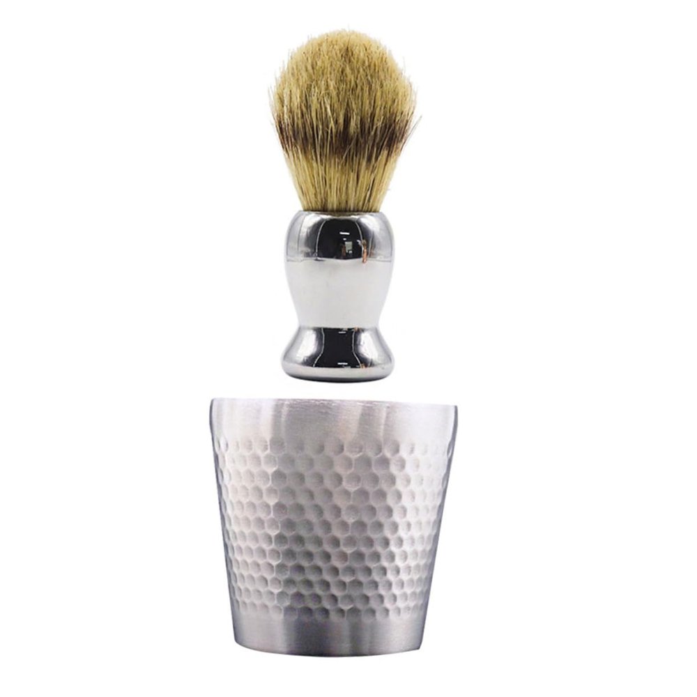 SAFIGLE Beard Brush for Men Shaving Brush Set Bowl Mustache Stainless Shaving Kit Grooming Tool Safe and