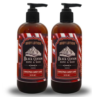 Black Canyon Christmas Candy Cane Scented Body Lotion with Lanolin and Jojoba Oil, 12 Oz (2 Pack)