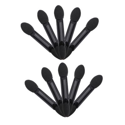 MERRYHAPY 10pcs Disposable Dual-sided Eyeshadow Applicator Sponges Comfortable Tips for Easy Makeup Application for Travel and Daily Use Black
