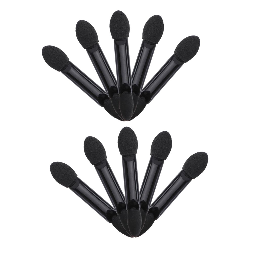 MERRYHAPY 10pcs Disposable Dual-sided Eyeshadow Applicator Sponges Comfortable Tips for Easy Makeup Application for Travel and Daily Use Black