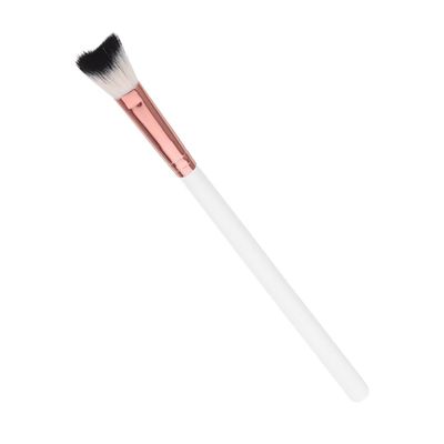 SOESFOUFU 1pcs Facial Powder Makeup Brush for Nose Contouring and Highlighting Soft Bristles Ergonomic Design Versatile Blush Applicator White Rose Gold