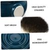PartyKindom 2pcs Men's Shaving Ceramic Soap Bowl and Soft Shaving Brush for for Wet and Travel Grooming Kit Close Comfortable Shave view 3