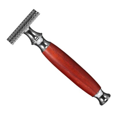 DEARMAMY Men Vintage Manual Shaving Handle Retro Facial Hair Shaver for Close Comfortable Shave Reusable Tool Precision Blades for Effortless Grooming