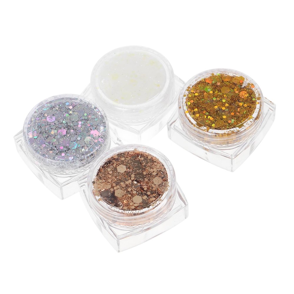 CALLARON 4pcs Body Glitter Gel for Safe Face Hair Makeup for Festivals Performances Mermaid Easy to Apply Glitter Face Paint