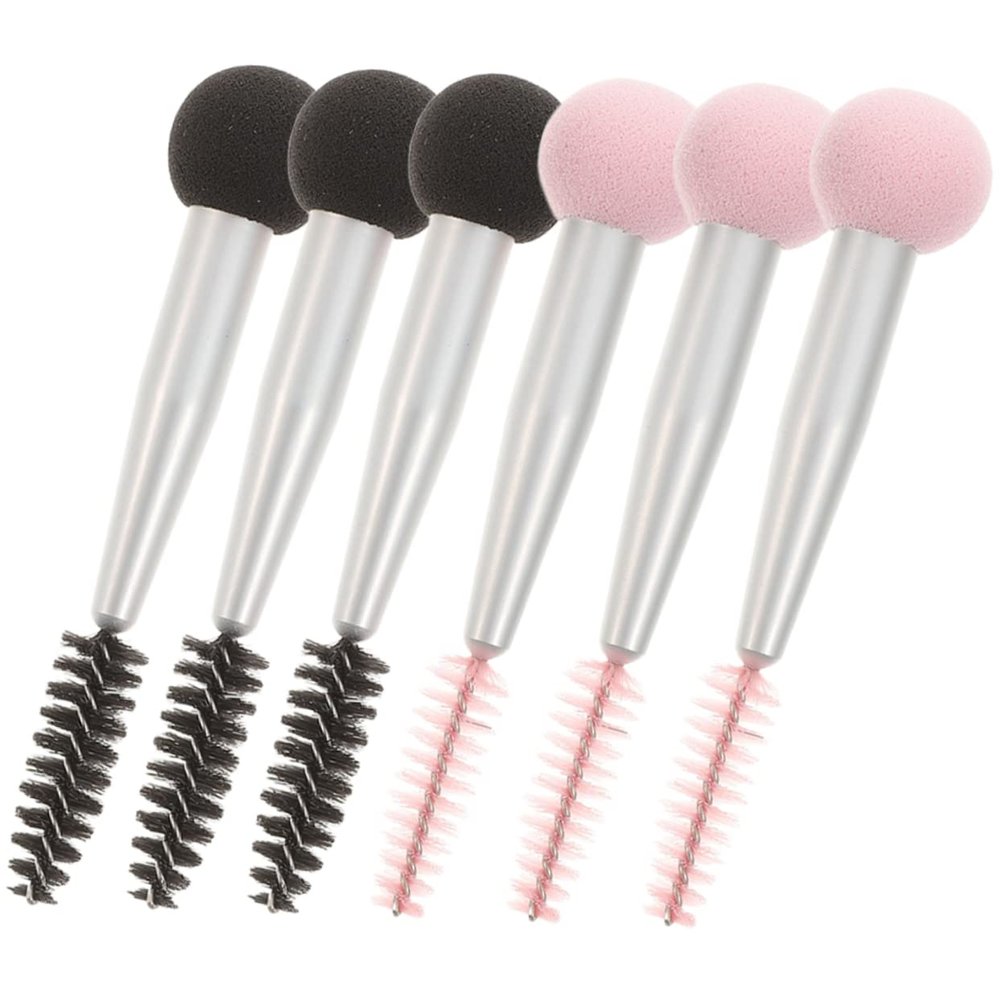 6 Pack Double Head Lash Brush with Sponge Applicator for Makeup Artists