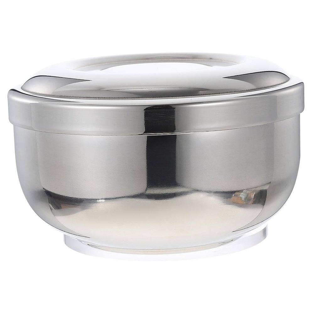 Beaupretty Stainless Steel Shaving Bowl Lid Heavy Duty Shaving Soap Container Mens Foam Bowl for Lather for Home