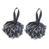 Healvian Large Bamboo Charcoal Bath Ball Set of 2 Mesh Shower Scrub Balls with Hanging Rope for Hotel Use Gentle Exfoliating Bath Accessory view 1