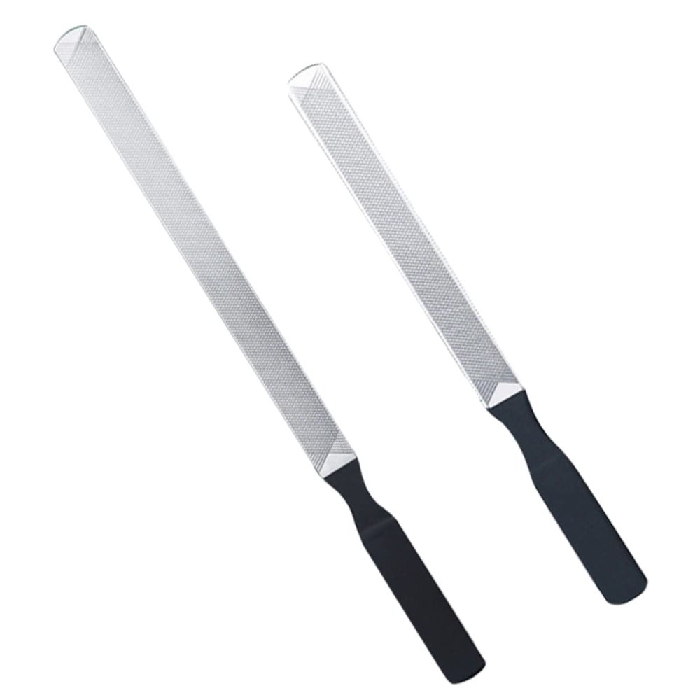 Beaupretty 2pcs Stainless Steel Nail File Double-Sided Manicure Tools for Precision Filing and Washable Suitable for Home Salon Use