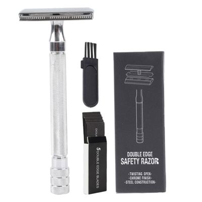 Manual Safety Razor Metal Handle Double-edged Blades