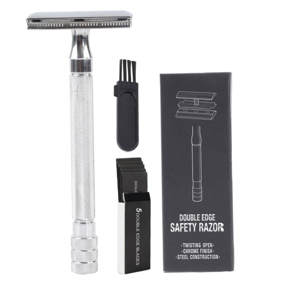 Manual Safety Razor Metal Handle Double-edged Blades