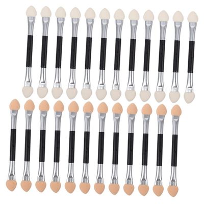 BELLIFFY 24pcs Eyeshadow Applicators Double Brush Heads Portable Eye Makeup Brushes for Women Comfortable to Use for Eyeshadow Applications Random Color