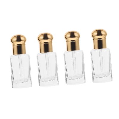 VICASKY 4Pcs Glass Essential Oil Dropper Bottles Refillable Empty Dispensers with Pressable Droppers for Aromatherapy Lotions and Muscle Foundation Travel Use