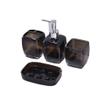 DUYHBAWRS Bathroom Black Simple Bathroom Four-Piece Toothbrush Holder Lotion Bottle Soap Box Bathroom Wash Set(E) view 1