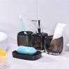DUYHBAWRS Bathroom Black Simple Bathroom Four-Piece Toothbrush Holder Lotion Bottle Soap Box Bathroom Wash Set(E) view 3
