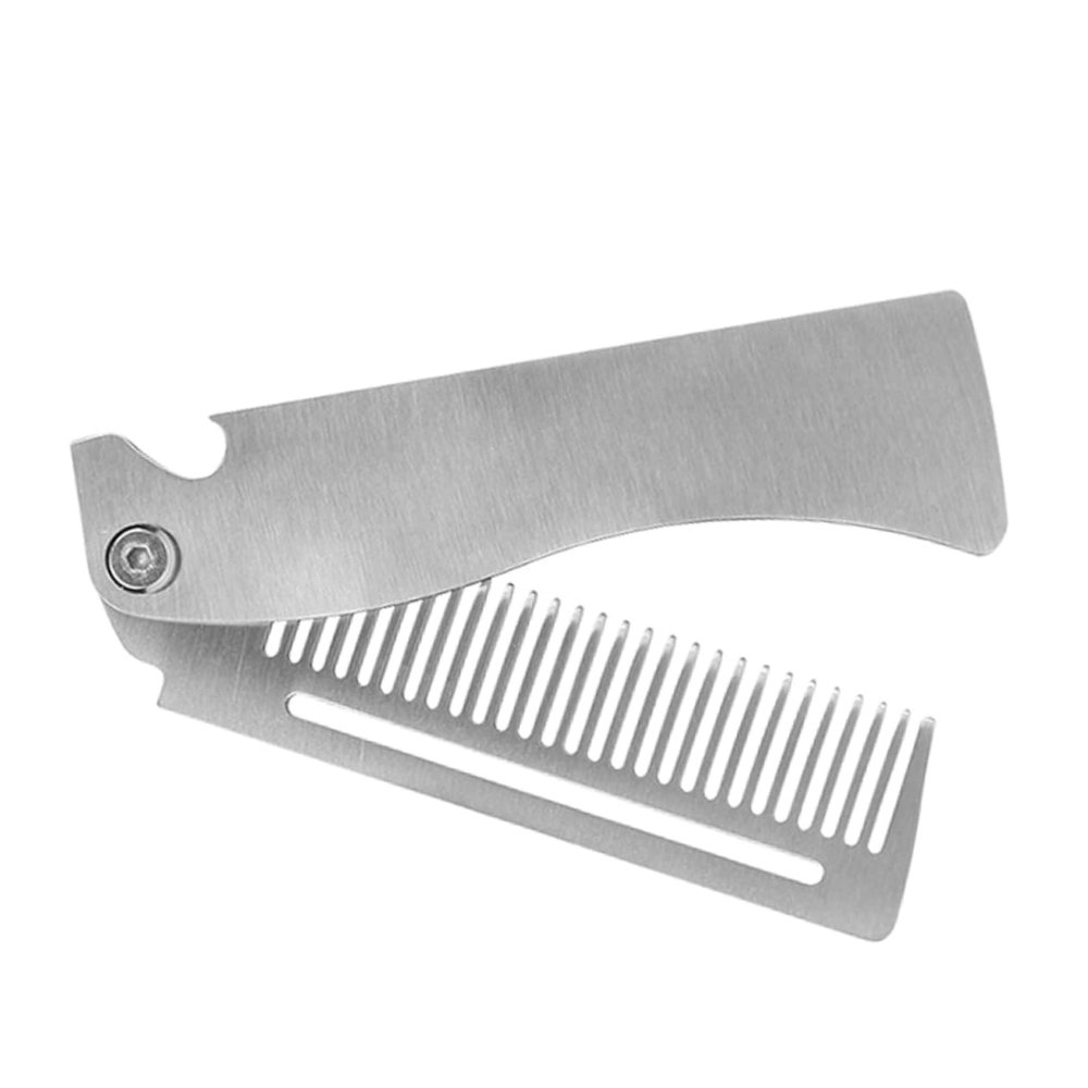 NULYLU Men's Compact Folding Hair Comb Travel Beard Brush Cover Tooth Styling for Men