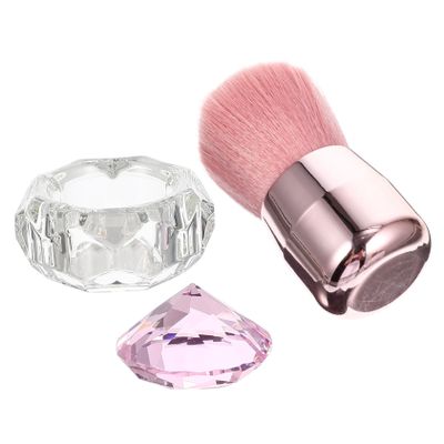 HAPINARY 1set Nail Dust Brush Cup Nail Art Cleaning Brush and Mushroom Design for Manicure Care Tools and Home Use