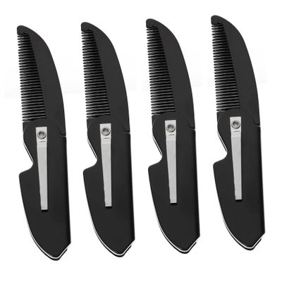 Didiseaon 4pcs Hair Styling Accessories Combs Portable Pocket Combs for Men's Beard