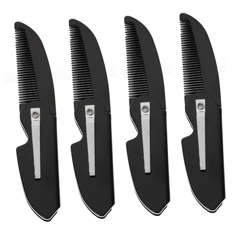 Didiseaon 4pcs Hair Styling Accessories Combs Portable Pocket Combs for Men's Beard