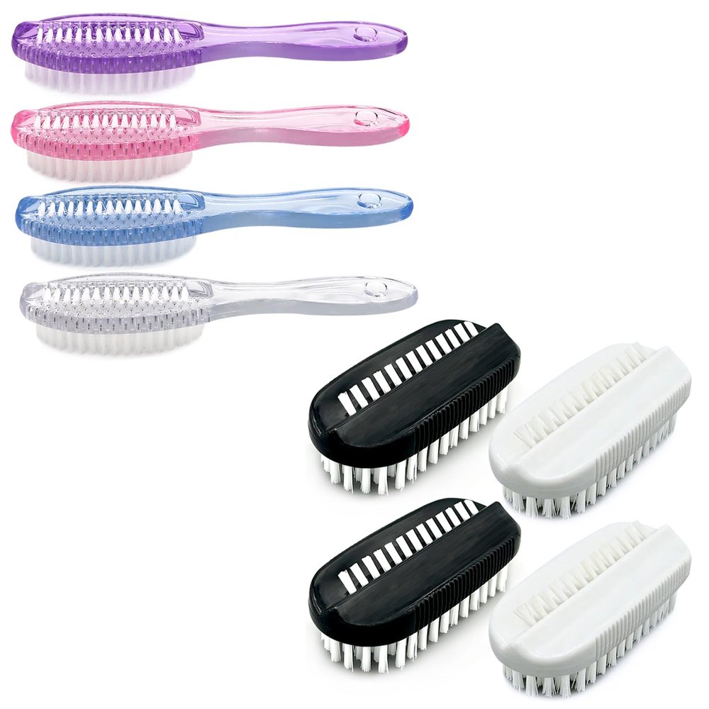 8 PCS Nail Cleaning Brush Two Sided Hand Foot Fingernail Scrub Brush for Men Women Kids