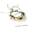 Women Floral Hair Wreath Headband Silk Flowers, Beige Bohemia view 2