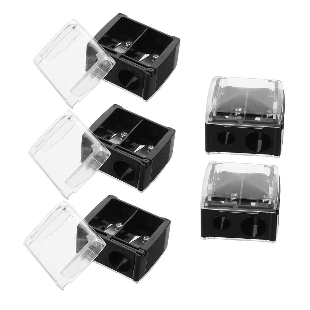 VALICLUD 5pcs Dual Holes Makeup Pencil Sharpener Efficient Handheld Sharpener for Eyeliner Lip Liner and Brow Pencils Portable and Lightweight for Go