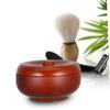 Alipis Elegant Wood Shaving Soap Bowl Barber Cup Lid Box Beard Lathering Bowl for Men's Facial Care view 4