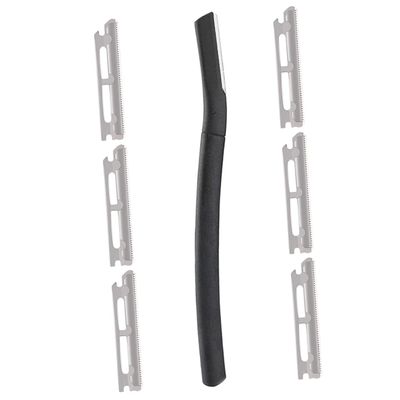 Didiseaon Eyebrow Razor Set 6x Stainless Steel Blades Small Portable Non-slip Grip for Women