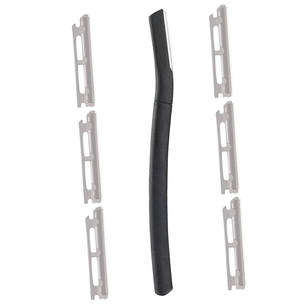 Didiseaon Eyebrow Razor Set 6x Stainless Steel Blades Small Portable Non-slip Grip for Women