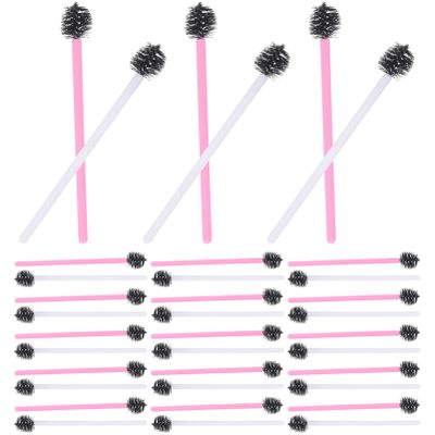 Ipetboom 100Pcs Disposable Nylon Eyelash Brushes Apple Shape Portable Makeup Tools for Eyelash Extensions and Eyebrow Grooming for Travel and Makeup Practice