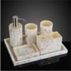 DUYHBAWRS Five-Piece Set Shell Resin Bathroom Accessories Wash Tools Soap Dispenser Gargle Cup Toothbrush Holder Soap Dish view 2