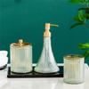DUYHBAWRS Glass Bathroom Set Home Soap Dispenser and Toothbrush Holder Set Wash Kit Hotel Bathroom Accessories Gift view 2
