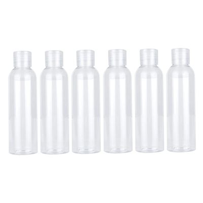 Baluue 6pcs Bathroom Accessories Flip Top Liquid Soap Bottles Refillable Plastic Travel Toiletries
