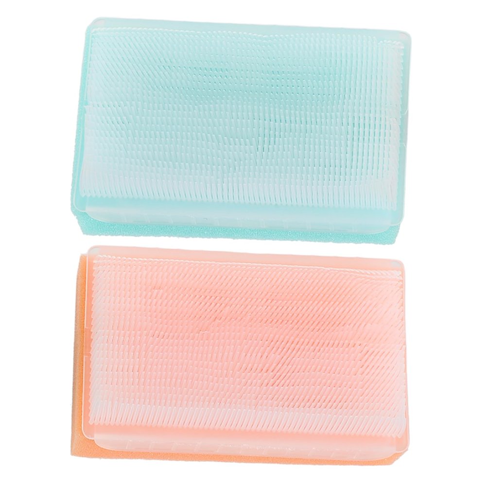 Hoement 2pcs Boy Girl Bath Sponge and Scalp Massage Brush Soft Sensory Training Tool for Newborns and Boys and Girls for Hair Washing and Bath Enjoyment