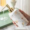 DUYHBAWRS Bathroom Accessories Marble Ceramic Set 4 Pieces Washing Set Mouthwash Cup Soap Dispenser Ceramic Sanitary Amenities view 3