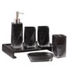 DUYHBAWRS Bathroom Five Piece Set Resin Wash Set Bathroom Toiletries Lotion Bottle Mouthwash Cup Toothbrush Holder Soap Dish Storage Tray view 1