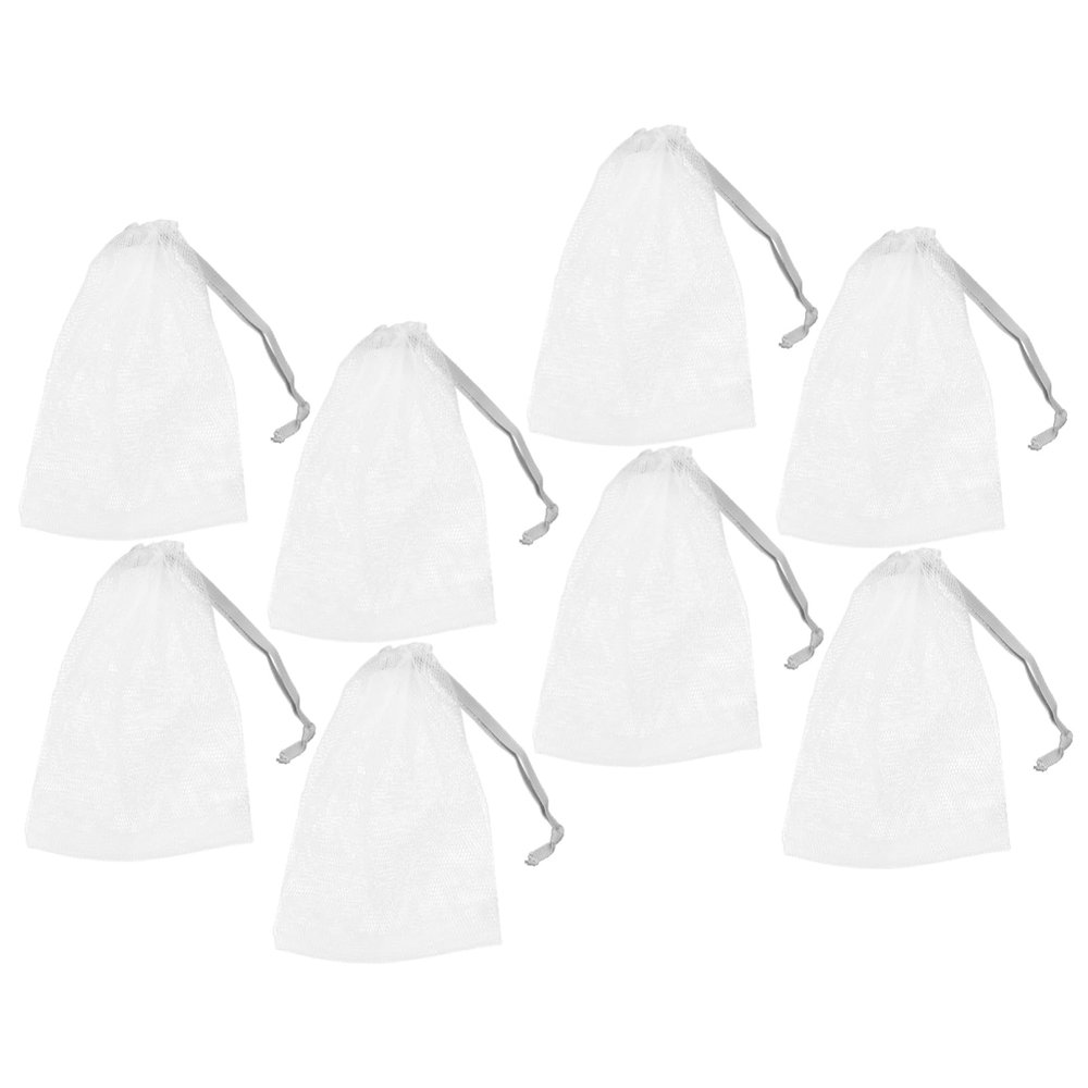 CALLARON 8pcs Exfoliating Net Bag Soap Mesh Bag Face Cleaning Net Soap for Bar Flexible Material