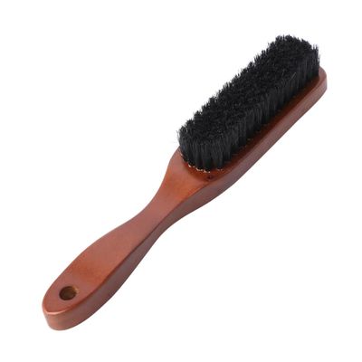 VICASKY 1Pc Portable Beard Brush with Wooden Handle Professional Men S Styling Brush for Beard Care Small Boar Bristle Design for Grooming the Go