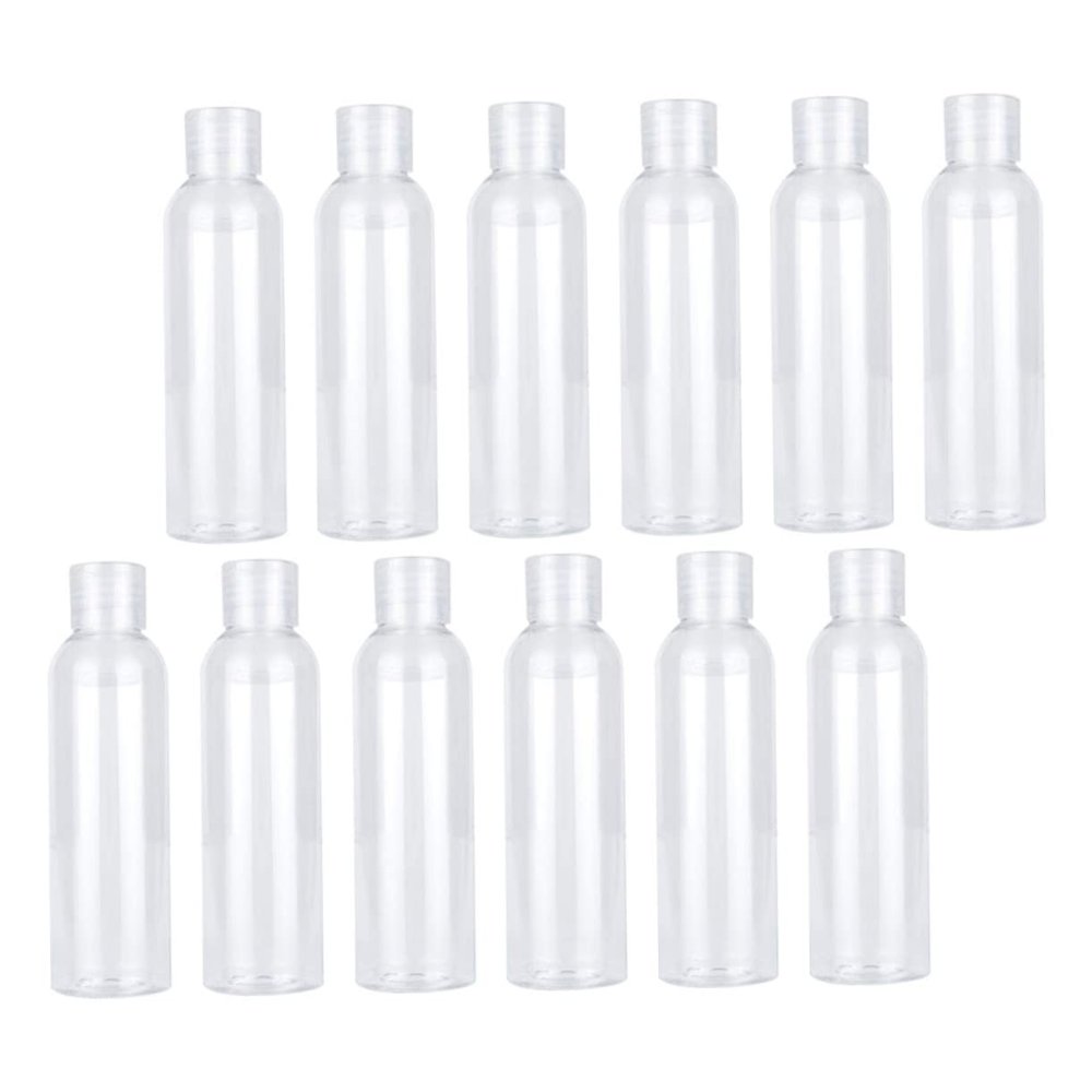 Baluue 12pcs Flip Top Dispensing Bottles Refillable Shampoo Bottles for Travel Portable Empty Lotion Container