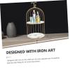 Alipis Bird Cage Makeup Organizer Rack Dual Storage Stand for Cosmetics Skincare and Perfume Elegant Dresser Display for Home Decor and Wedding Centerpieces view 4