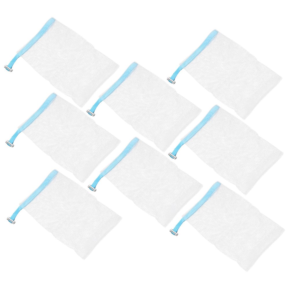 CALLARON Foam Net for Facial 8pcs Face Net Exfoliating Meshes Soap Saver Pouches Soap Foaming Bags