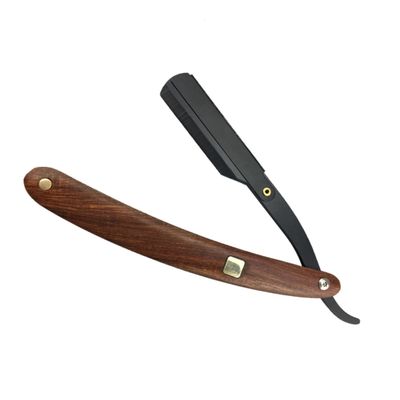 Beaupretty 2pcs Chic Vintage Style Metal Shaving Razor Wooden Handle for Men Beard Sideburns Easy to Use Barber Hair Salon Kit