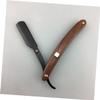 Beaupretty 2pcs Chic Vintage Style Metal Shaving Razor Wooden Handle for Men Beard Sideburns Easy to Use Barber Hair Salon Kit view 3