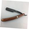 Beaupretty 2pcs Chic Vintage Style Metal Shaving Razor Wooden Handle for Men Beard Sideburns Easy to Use Barber Hair Salon Kit view 4