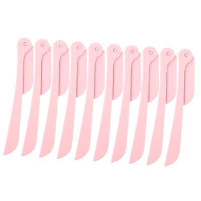 CALLARON 10pcs Portable Stainless Steel Eyebrow Razors Foldable Facial Hair Trimmers for Women and Men Professional Eyebrow Repair Devices