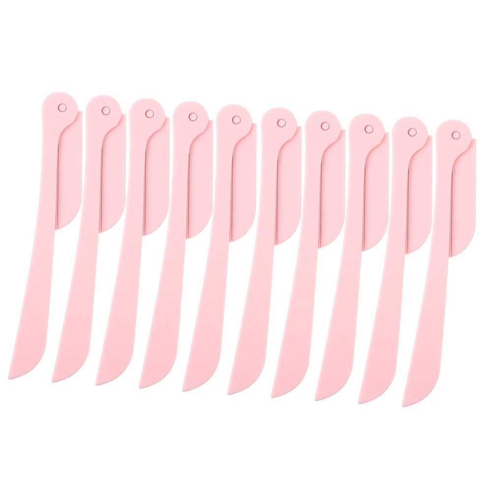 CALLARON 10pcs Portable Stainless Steel Eyebrow Razors Foldable Facial Hair Trimmers for Women and Men Professional Eyebrow Repair Devices