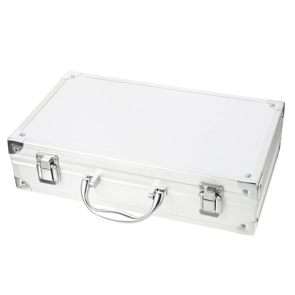 EXHUMKY Portable Aluminum Alloy Toolbox Capacity Cosmetic Storage Box Emergency Kit