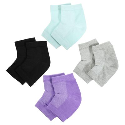 HAKIDZEL 4pairs Cracking Heel Socks Moisturizing Gel Socks Open Toe Comfortable Elastic for Men Women Toeless Design Foot Care Washable Reusable